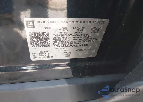 2019 GMC Terrain Sle from USA, damaged, VIN 3GKALMEV7KL382853